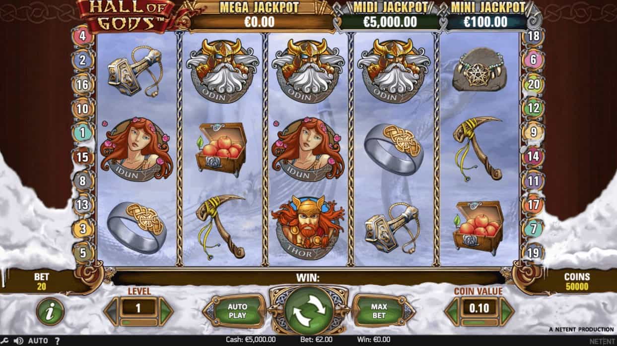 NetEnt Hall of Gods Casino Slot Game